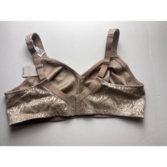 Deyllo Non Padded Wireless Bras Plus Size Full Coverage Minimizer Bra, Taupe 46D - Picture 3 of 8